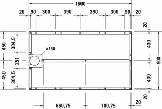Duravit Fußgestell für Stonetto Duschwanne 1600x900mm – Bild 2