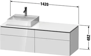 Duravit Konsolen-WTU wandhängend L-Cube 550x1 400x482mm Weiß Matt 2 Auszüge 2 Schubk – Bild 2