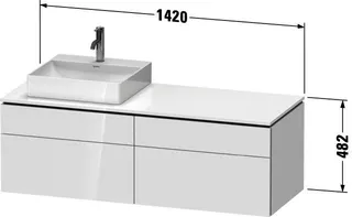 Duravit Konsolen-WTU wandhängend L-Cube 550x1 400x482mm Weiß Matt 2 Auszüge 2 Schubk – Bild 3