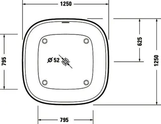 Duravit Zencha Badewanne Quadr 1250x1250, Freist. Mineral,Nahtl.VK, Rückensch.umlauf.,Weiß – Bild 5