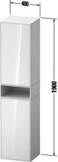 Duravit Hochschrank Zencha 360x400x1760mm Schwarz Linienstr/Graphit Spm 2 Türen TA – Bild 2
