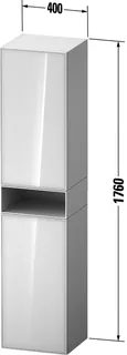 Duravit Hochschrank Zencha 360x400x1760mm Schwarz Linienstr/Graphit Spm 2 Türen TA – Bild 3