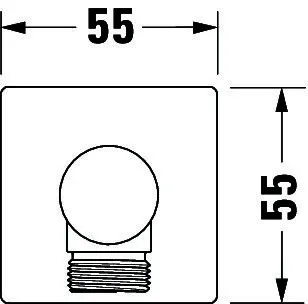 Duravit Wandanschlussbog. 55x102 Eckig Chrom HG – Bild 3