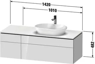 Duravit Konsolen-WTU wandhängend L-Cube 550x1 400x482mm Weiß Matt 2 Ausz 2 Schubk – Bild 2