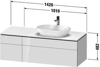 Duravit Konsolen-WTU wandhängend L-Cube 550x1 400x482mm Weiß Matt 2 Ausz 2 Schubk – Bild 3