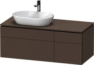 DU Konsolen-WTU wandhängend L-Cube 550x1 200x482mm Basalt Matt 2 Ausz. 2 Schubk.