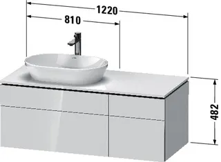 Duravit Konsolen-WTU wandhängend L-Cube 550x1 200x482mm Basalt Matt 2 Ausz. 2 Schubk. – Bild 2
