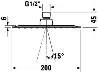 Duravit Kopfbrause 200x200mm, Eckig, Rain Chrom HG – Bild 5