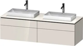 Duravit Konsolen-WTU wh. L-Cube 550x1600x482m m Weiß Hochglanz dek 2 Ausz. 2 Schubk.