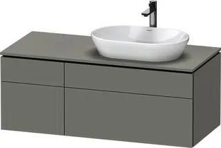 DU Konsolen-WTU wandh L-Cube 550x1200x48 2mm Betongrau Matt 2 Ausz. 2 Schubk.