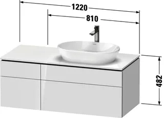 Duravit Konsolen-WTU wandh L-Cube 550x1200x48 2mm Betongrau Matt 2 Ausz. 2 Schubk. – Bild 2