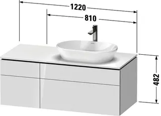 Duravit Konsolen-WTU wandh L-Cube 550x1200x48 2mm Betongrau Matt 2 Ausz. 2 Schubk. – Bild 3