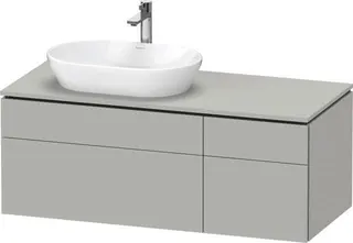 DU Konsolen-WTU wandh. L-Cube 550x1200x4 82mm Betongrau Matt 2 Ausz. 2 Schubk.