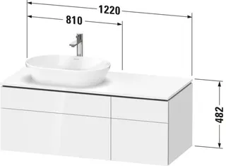 Duravit Konsolen-WTU wandh. L-Cube 550x1200x4 82mm Betongrau Matt 2 Ausz. 2 Schubk. – Bild 2