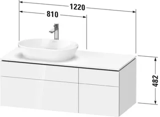 Duravit Konsolen-WTU wandh. L-Cube 550x1200x4 82mm Betongrau Matt 2 Ausz. 2 Schubk. – Bild 3