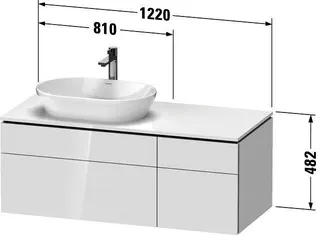 Duravit Konsolen-WTU wandhängend L-Cube 550x1 200x482mm Eiche Natur 2 Ausz. 2 Schubk. – Bild 3