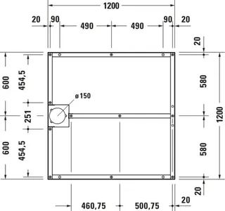 Duravit Fußgestell für Stonetto Duschwanne 1200x1200mm – Bild 2