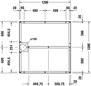Duravit Fußgestell für Stonetto Duschwanne 1200x1200mm – Bild 5