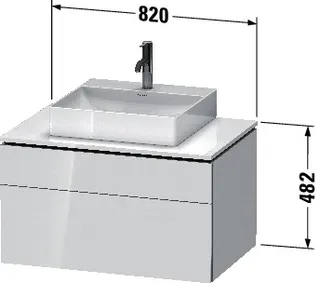 Duravit Konsolen-WTU wandhängend L-Cube 550x8 00x482mm Basalt Matt 1 Ausz. 1 Schubk. – Bild 2