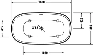 Duravit Zencha Badewanne Oval 1600x850,Freistehend Mineral,Nahtl.VK, Rückens.1 Kopfs.,Weiß – Bild 3