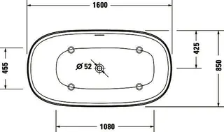 Duravit Zencha Badewanne Oval 1600x850,Freistehend Mineral,Nahtl.VK, Rückens.1 Kopfs.,Weiß – Bild 5