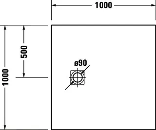 Duravit Sustano Duschwanne Quadr.1000x1000x30 Mineralguss,Cream Matt – Bild 4
