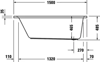 Duravit D-Neo Badewanne 1500x750,Einbauversion Rückenschr.1 Pos.Variabel, Weiß – Bild 3