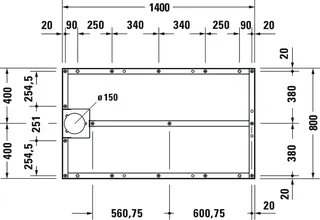 Duravit Fußgestell für Stonetto Duschwanne 1400x800mm – Bild 3