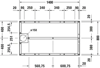 Duravit Fußgestell für Stonetto Duschwanne 1400x800mm – Bild 4