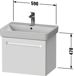 WTU Duravit No.1 wandhäng. 1 Auszug 478x590x426mm, Graphit Matt – Bild 5