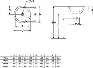 Villeroy & Boch EinbWT Loop&Friends 4A6000 450x450mm Ru. m ÜL Außenseite glasiert weAlpinc+ – Bild 5