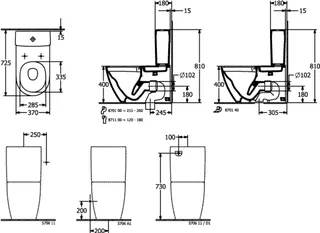 Villeroy & Boch T-WCKombi Subway 3.0 370x710x400mm ov bodenst Abg waagr m TwistFlush weAlpinc+ – Bild 3