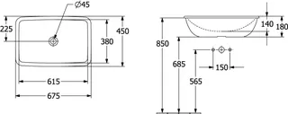 Villeroy & Boch EinbWT Loop&Friends 4A6600 675x450mm re-eckig m ÜL AS gl weAlpin – Bild 5