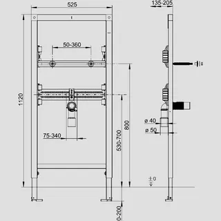 SANIT Waschtisch-Element INEO Einlocharmaturen 1120/525 – Bild 2