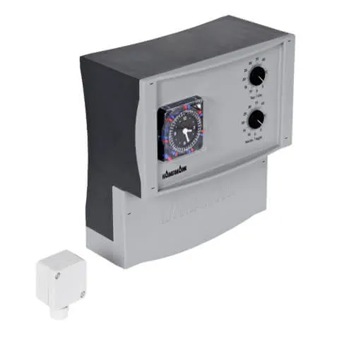 Kampmann Schaltuhr Typ 30076 mit elektron. Raumtemp.Regl. u. Raumtemperaturfühler