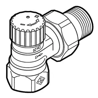 Kampmann Thermostatventil Unterteil Typ 100970 1/2 Zoll als Eckventil