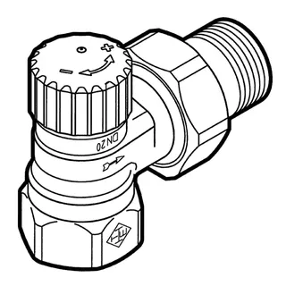 Kampmann Thermostatventil Unterteil Typ 100970 1/2 Zoll als Eckventil – Bild 2