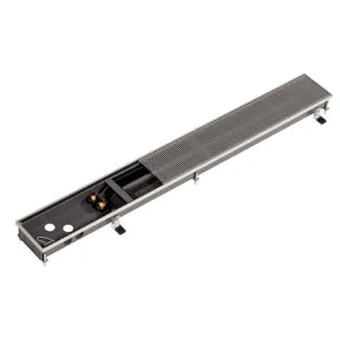 Kampmann Unterflurkonvektor QK nano 165/C1 070/165/1600 Q-Rost Stahl RAL9006 besch.