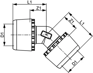 TECElogo-Ax Winkelkupplung 45 Grad Dimension 32 x 32, Siliziumbronze – Bild 4