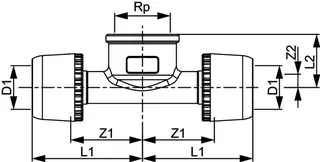 TECElogo-Ax T-Stück Dim. 16 x Rp 1/2" x 16, Siliziumbronze – Bild 5