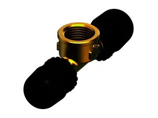 TECElogo-Ax T-Stück Dim. 32 x Rp 1" x 32, Siliziumbronze