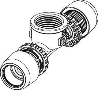 TECElogo-Ax T-Stück Dim. 32 x Rp 1" x 32, Siliziumbronze – Bild 2
