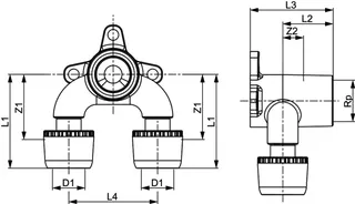 TECElogo-Ax U-Doppelwandscheibe Dimension 16 x Rp 1/2", Siliziumbronze – Bild 4