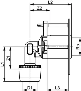 TECElogo-Ax Wanddurchführungswinkel Dimension 16 x Rp 1/2", Siliziumbronze – Bild 4