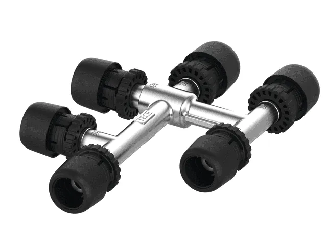 TECElogo-Ax Kreuzungsfitting Dimension 16 x 16 x 16, Standard Messing