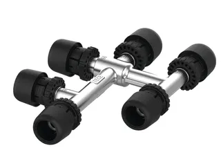 TECElogo-Ax Kreuzungsfitting Dimension 16 x 16 x 16, Standard Messing