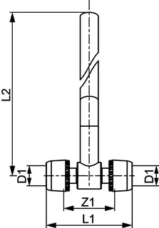 TECElogo-Ax Heizkörper-Montage T-Stück 15 mm Dimension 16, CU vernickelt – Bild 5