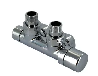 Zehnder Anschluss-Armatur Set P Eckform Thermostatkopf rechts, Messing – Bild 2