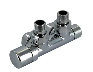 Zehnder Anschluss-Armatur Set Q Eckform Thermostatkopf links, Messing