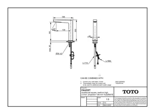TOTO Automatikarmaturenauslauf eckig 2 l/min, Ausladung 139 mm – Bild 2